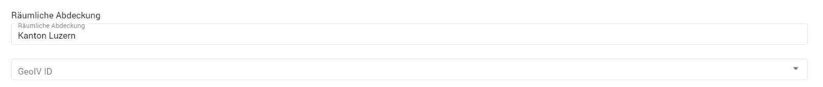 Eingabefelder räumliche Abdeckung und GeoIV-ID