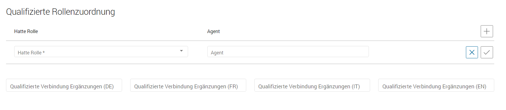 Eingabefeld Qualifizierte Rollenzuordnung