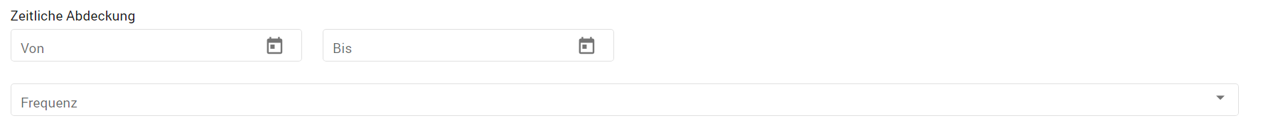 Eingabefelder zeitliche Abdeckung und Frequenz